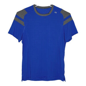 Lululemon Shirt Men Small Blue Gray Gym Workout Casual Basic Everyday Athleisure